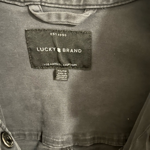 Lucky Brand Gray Button Utility Jacket with Mandarin Style Collar - Picture 3 of 4